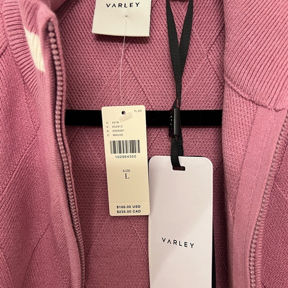 Varley Mauve Knit Zip-Up Sweater - Picture 2 of 6